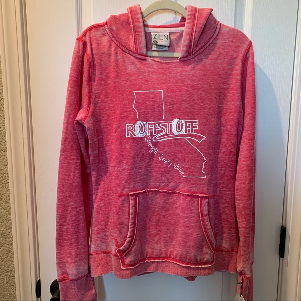 RUFF STUFF Women’s Pink Red Hoodie Sweatshirt XL NWT - Picture 2 of 13